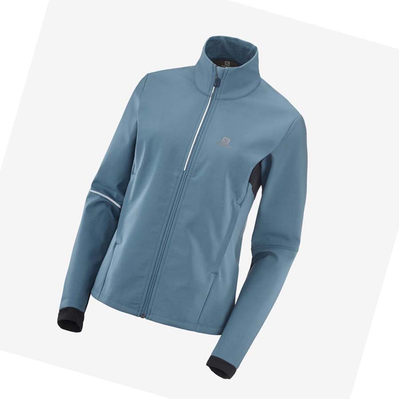 Chaquetas Salomon AGILE SOFTSHELL Mujer Azules | EXTZDSP-06