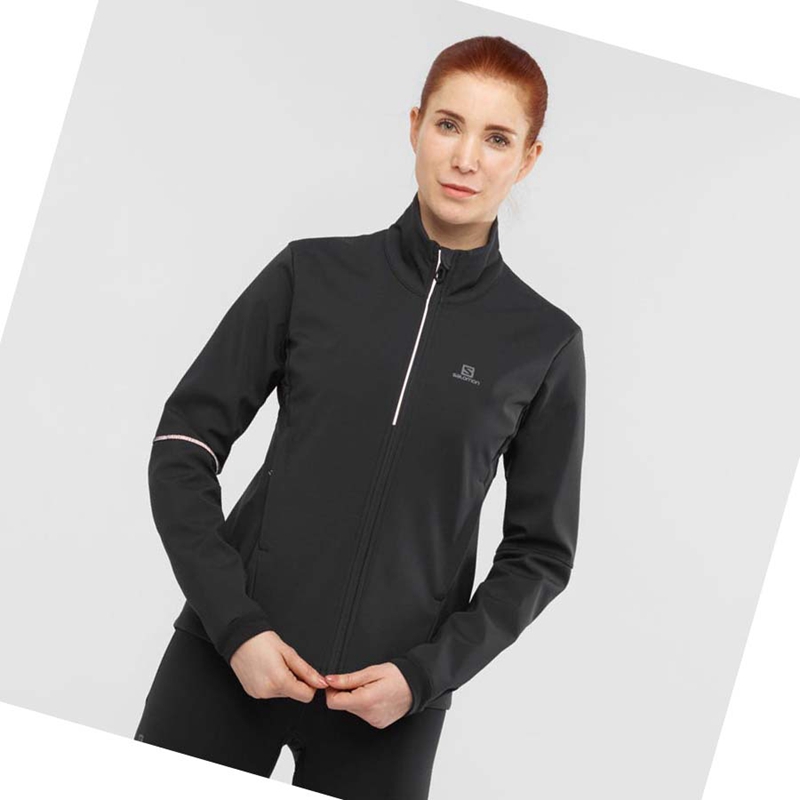 Chaquetas Salomon AGILE SOFTSHELL Mujer Negras | NAQBHOS-75