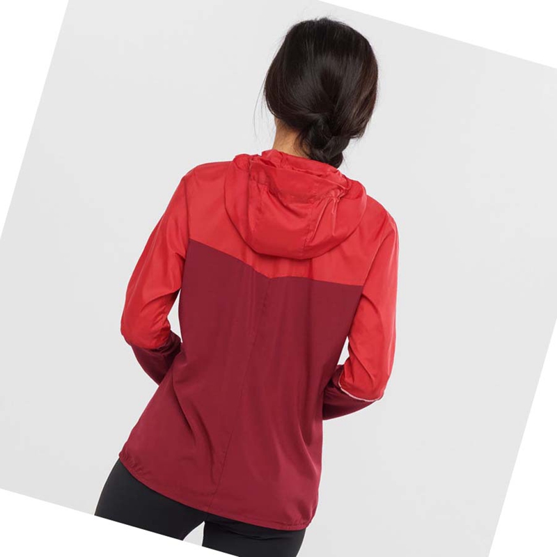 Chaquetas Salomon AGILE WIND WINDBREAKERS Mujer Rojas | CRDEJAN-93