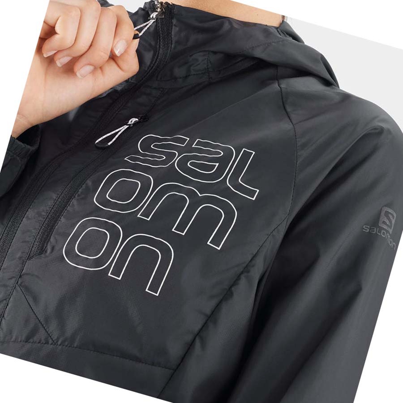 Chaquetas Salomon BONATTI CROSS WIND WINDBREAKERS Mujer Negras | CBSDNJA-72