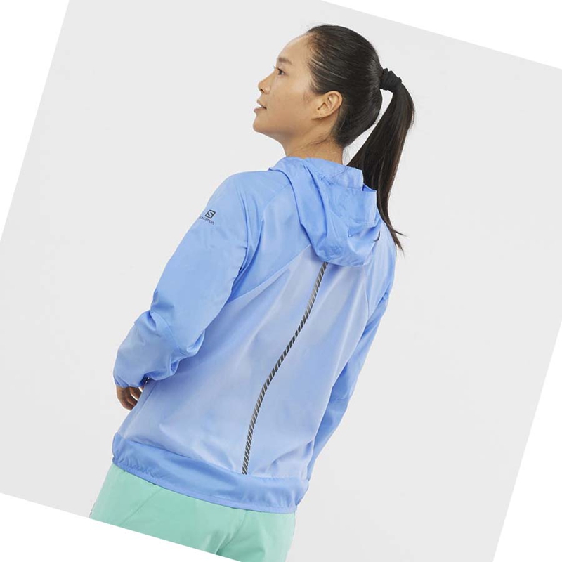 Chaquetas Salomon BONATTI CROSS WIND WINDBREAKERS Mujer Azules | GFWEZUC-60