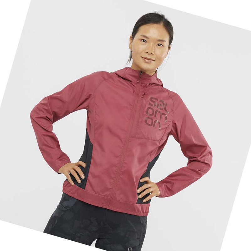 Chaquetas Salomon BONATTI CROSS WIND WINDBREAKERS Mujer Rojas | IOAHGUF-08