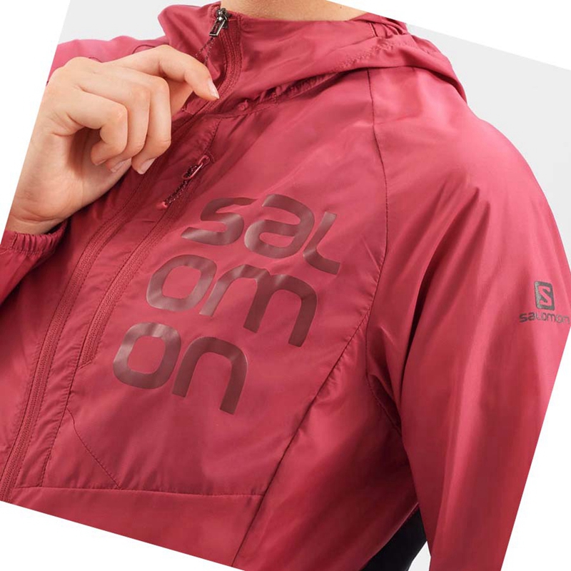 Chaquetas Salomon BONATTI CROSS WIND WINDBREAKERS Mujer Rojas | IOAHGUF-08