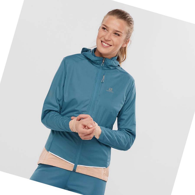 Chaquetas Salomon LIGHT SHELL Mujer Azules | PHMJWDF-38