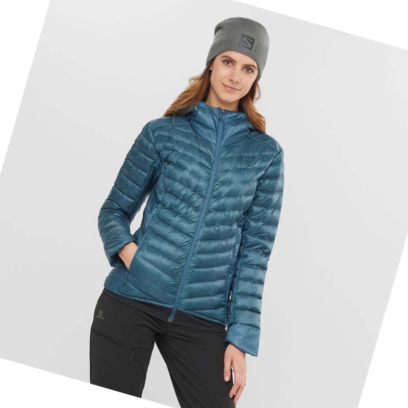 Chaquetas Salomon OUTLINE DOWN INSULATED Mujer Azules | WUYBIFX-80