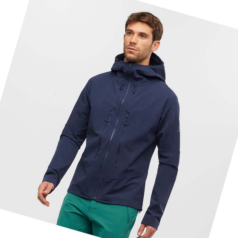 Chaquetas Salomon OUTPEAK SOFTSHELL Hombre Azul Marino | HRCLSZK-75