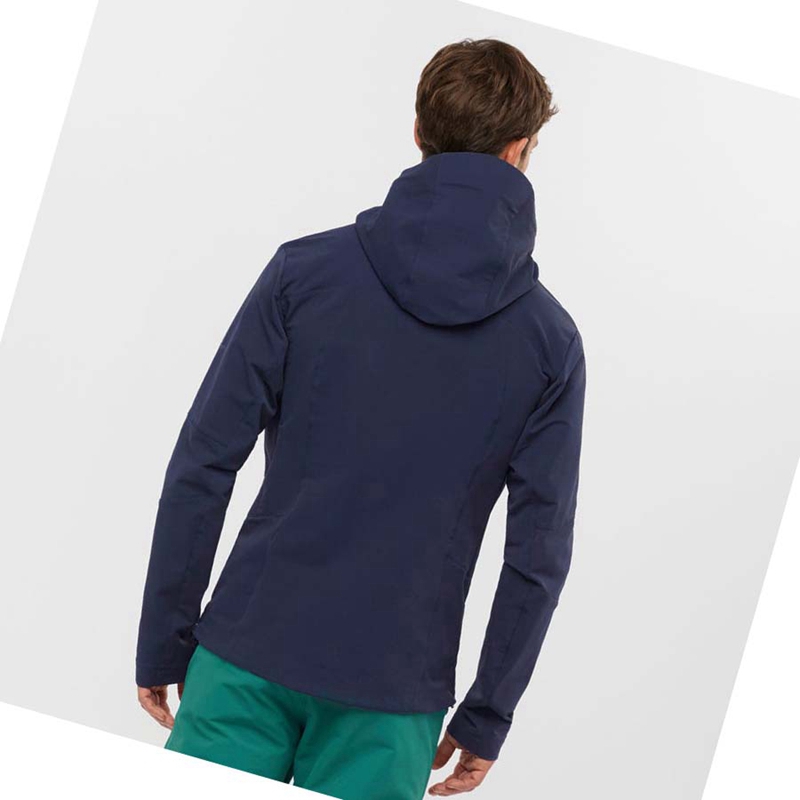 Chaquetas Salomon OUTPEAK SOFTSHELL Hombre Azul Marino | HRCLSZK-75