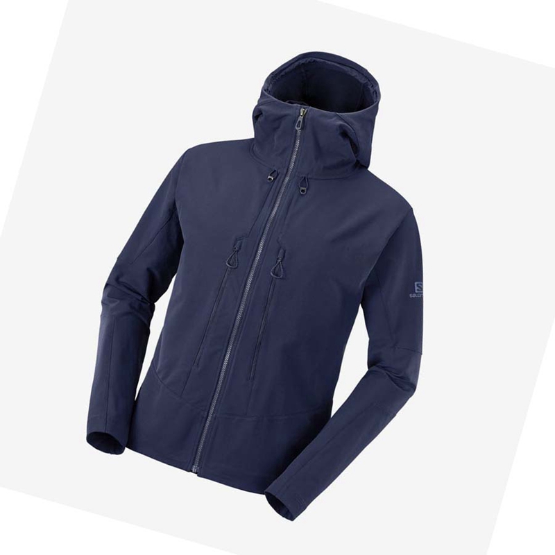 Chaquetas Salomon OUTPEAK SOFTSHELL Hombre Azul Marino | HRCLSZK-75