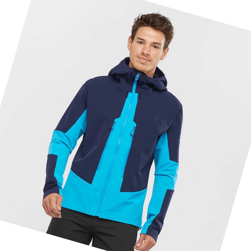 Chaquetas Salomon OUTPEAK SOFTSHELL Hombre Azules | PQRIGVK-91