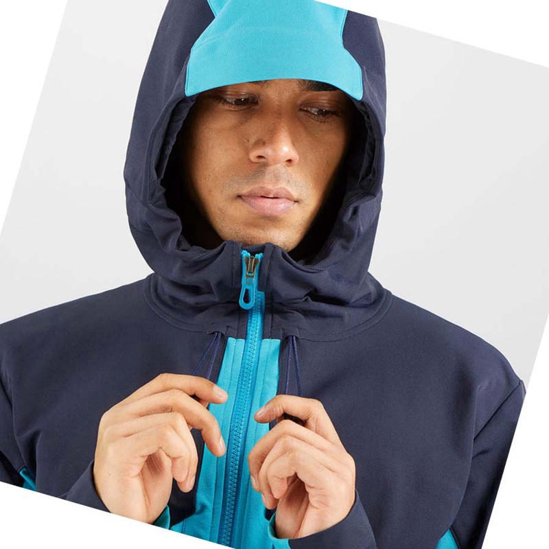 Chaquetas Salomon OUTPEAK SOFTSHELL Hombre Azules | PQRIGVK-91