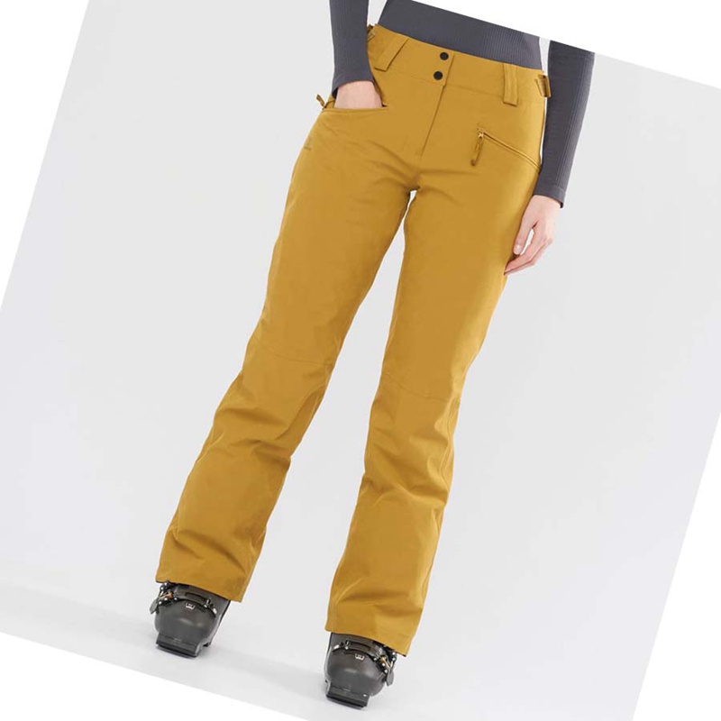 Pantalones De Esquí Salomon EDGE Mujer Amarillo | HGRYNLB-50