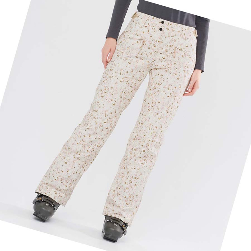 Pantalones De Esquí Salomon EDGE Mujer Beige | SNLYHIX-90