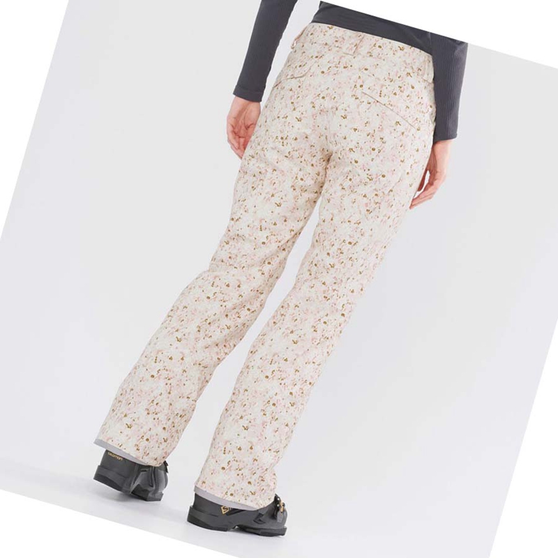 Pantalones De Esquí Salomon EDGE Mujer Beige | SNLYHIX-90