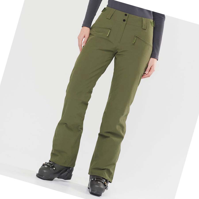 Pantalones De Esquí Salomon EDGE Mujer Verde Oliva | ERTJCAK-69