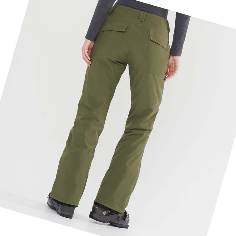 Pantalones De Esquí Salomon EDGE Mujer Verde Oliva | ERTJCAK-69