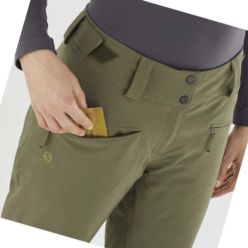 Pantalones De Esquí Salomon EDGE Mujer Verde Oliva | ERTJCAK-69