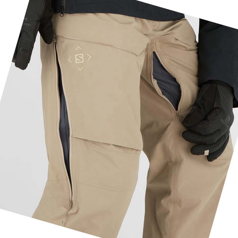 Pantalones De Esquí Salomon GRAVITY GORE-TEX Hombre Marrones | IKMNUTH-83