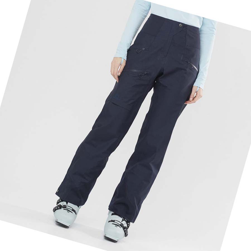 Pantalones De Esquí Salomon OUTPEAK GORE-TEX 3L Mujer Azules | SXALNUR-93