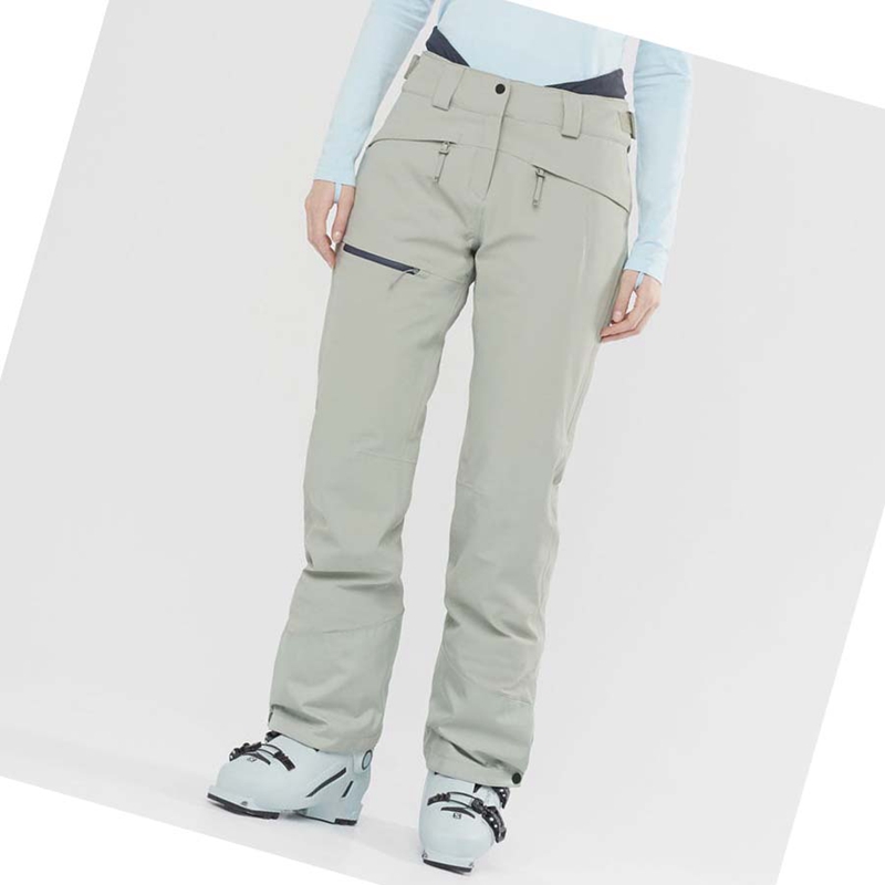 Pantalones De Esquí Salomon PROOF LIGHT Mujer Beige | UAMJPWH-98