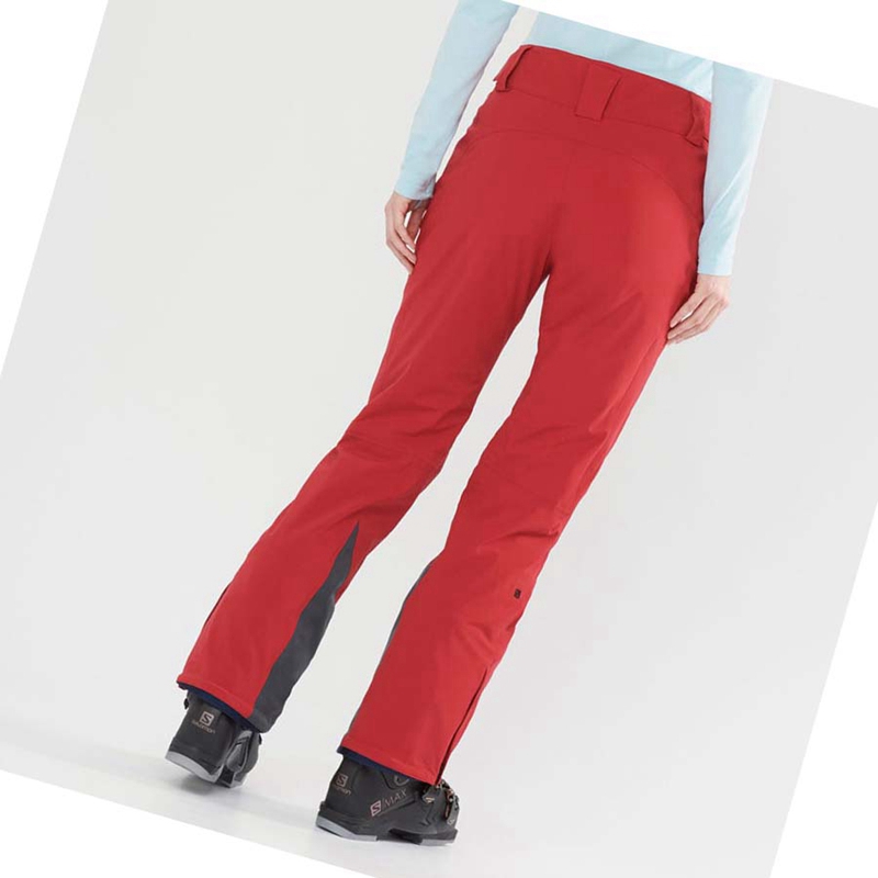 Pantalones De Esquí Salomon THE BRILLIANT Mujer Rojas | GPYXJOU-60