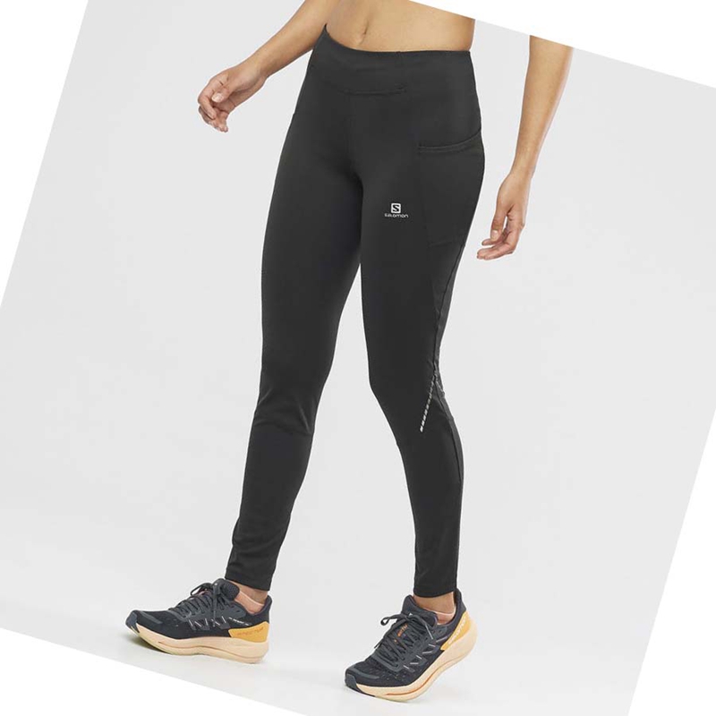 Pantalones Salomon CROSS RUN 28'' Mujer Negras | KQRSUFP-45