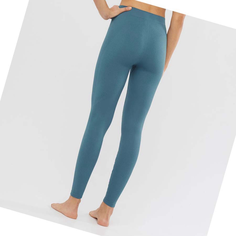 Pantalones Salomon ESSENTIAL SEAMLESS Mujer Azules | HBZJNDM-53