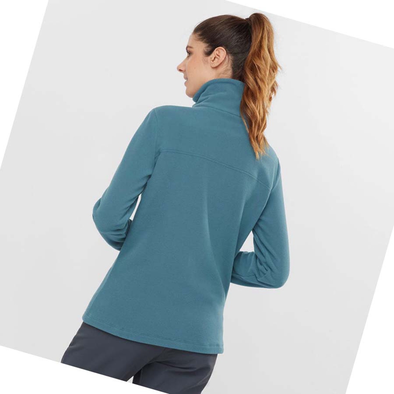 Sudadera Con Capucha Salomon ESSENTIAL COSY FLEECE Mujer Azules | FERALKU-25