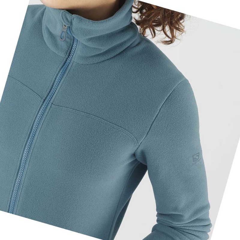 Sudadera Con Capucha Salomon ESSENTIAL COSY FLEECE Mujer Azules | FERALKU-25