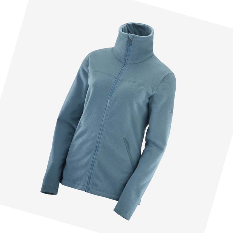 Sudadera Con Capucha Salomon ESSENTIAL COSY FLEECE Mujer Azules | FERALKU-25