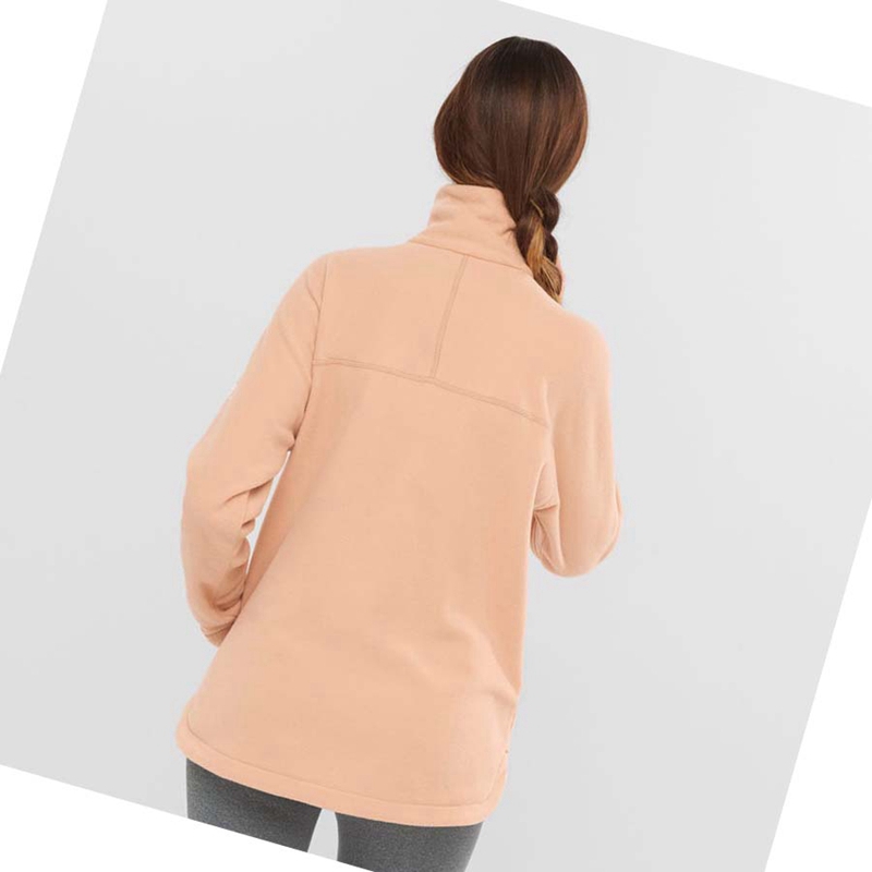 Sudadera Con Capucha Salomon ESSENTIAL COSY FLEECE Mujer Rosas | LAJUVTE-83