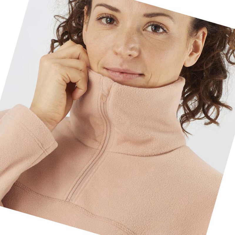 Sudadera Con Capucha Salomon ESSENTIAL COSY FLEECE Mujer Rosas | LAJUVTE-83