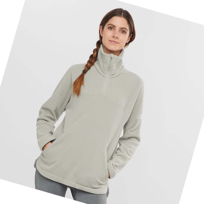 Sudadera Con Capucha Salomon ESSENTIAL COSY FLEECE Mujer Blancas | LKBGIOP-34