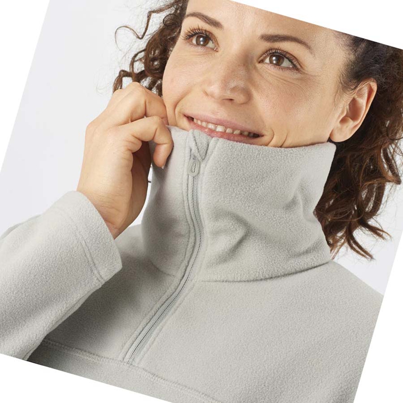 Sudadera Con Capucha Salomon ESSENTIAL COSY FLEECE Mujer Blancas | LKBGIOP-34