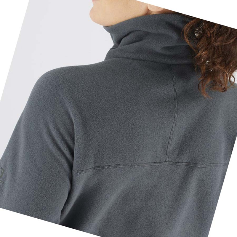 Sudadera Con Capucha Salomon ESSENTIAL COSY FLEECE Mujer Gris | LUCVSYX-50