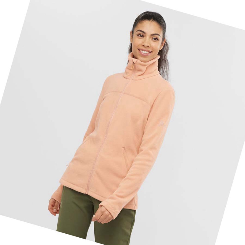 Sudadera Con Capucha Salomon ESSENTIAL COSY FLEECE Mujer Rosas | ZGCAEHY-47