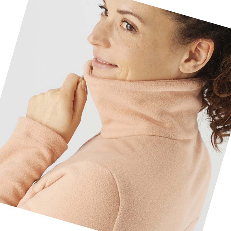 Sudadera Con Capucha Salomon ESSENTIAL COSY FLEECE Mujer Rosas | ZGCAEHY-47