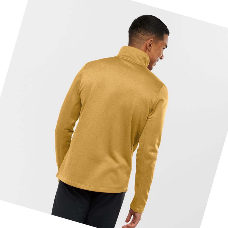 Sudadera Con Capucha Salomon ESSENTIAL LIGHTWARM HEATHER Hombre Amarillo | DGXKUZC-47