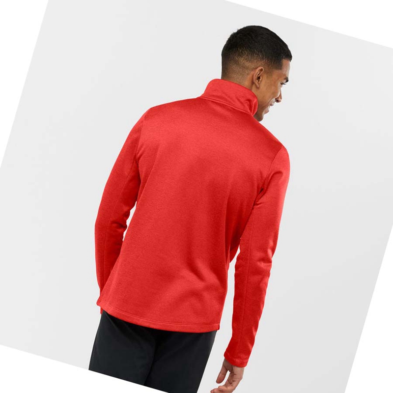 Sudadera Con Capucha Salomon ESSENTIAL LIGHTWARM HEATHER Hombre Rojas | HGXVFNY-62