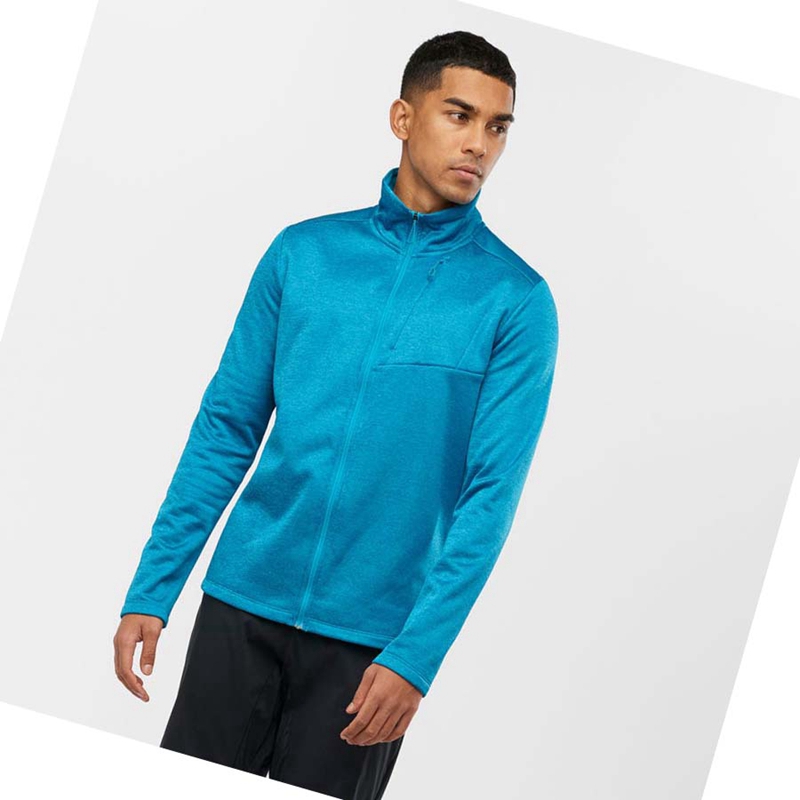 Sudadera Con Capucha Salomon ESSENTIAL LIGHTWARM HEATHER Hombre Azules | MKIQEYH-21