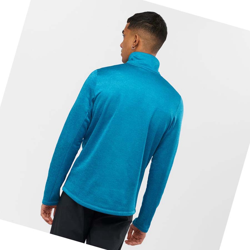 Sudadera Con Capucha Salomon ESSENTIAL LIGHTWARM HEATHER Hombre Azules | MKIQEYH-21