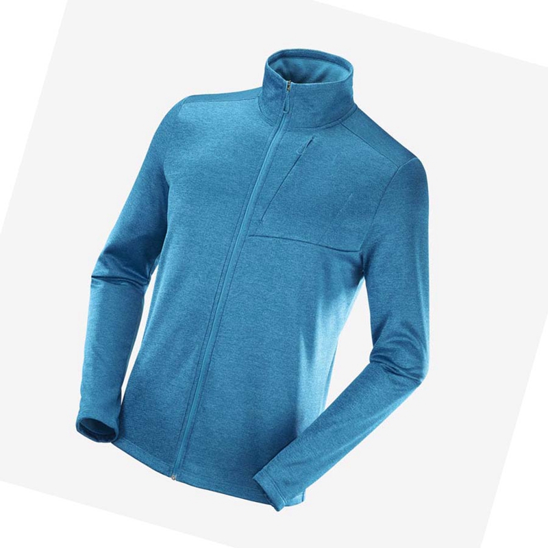 Sudadera Con Capucha Salomon ESSENTIAL LIGHTWARM HEATHER Hombre Azules | MKIQEYH-21