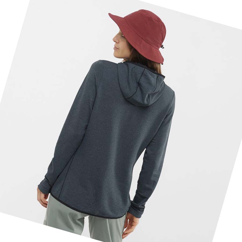 Sudadera Con Capucha Salomon ESSENTIAL LIGHTWARM HOODED Mujer Negras | ONAWLVK-58