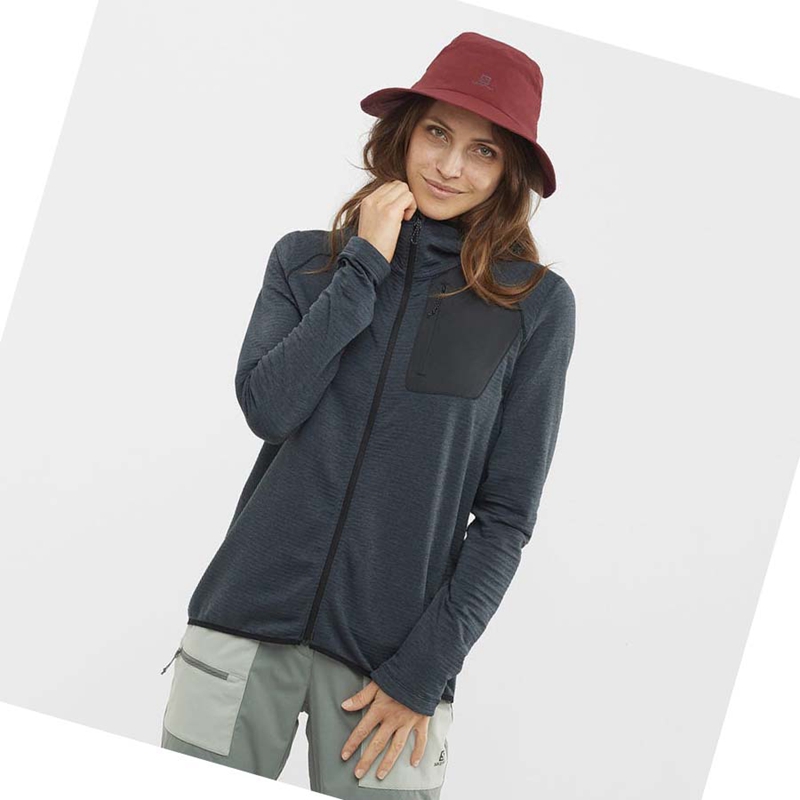 Sudadera Con Capucha Salomon ESSENTIAL LIGHTWARM HOODED Mujer Negras | ONAWLVK-58