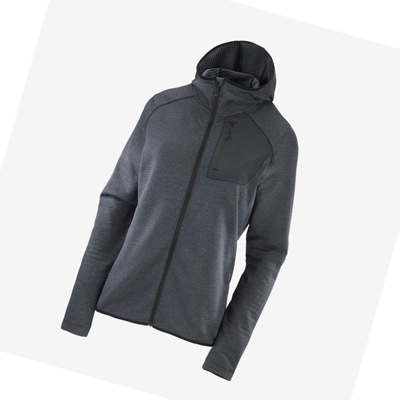 Sudadera Con Capucha Salomon ESSENTIAL LIGHTWARM HOODED Mujer Negras | ONAWLVK-58