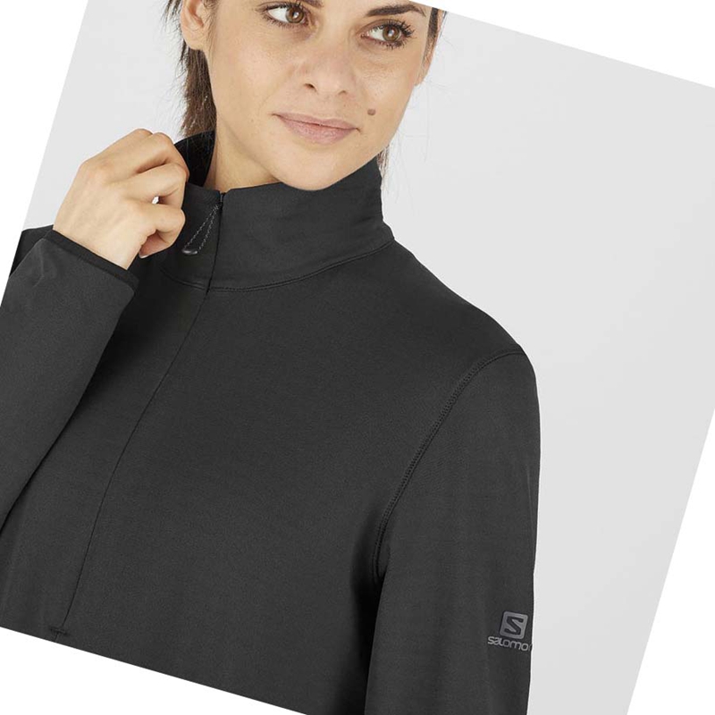 Sudadera Con Capucha Salomon ESSENTIAL LIGHTWARM Mujer Negras | REQCNWH-20