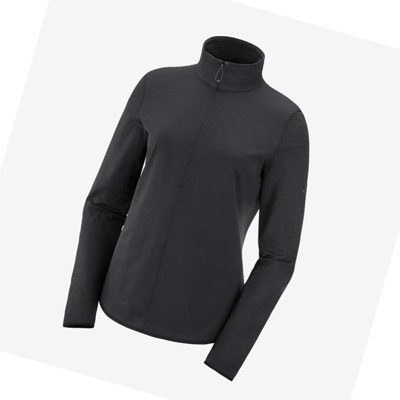 Sudadera Con Capucha Salomon ESSENTIAL LIGHTWARM Mujer Negras | REQCNWH-20