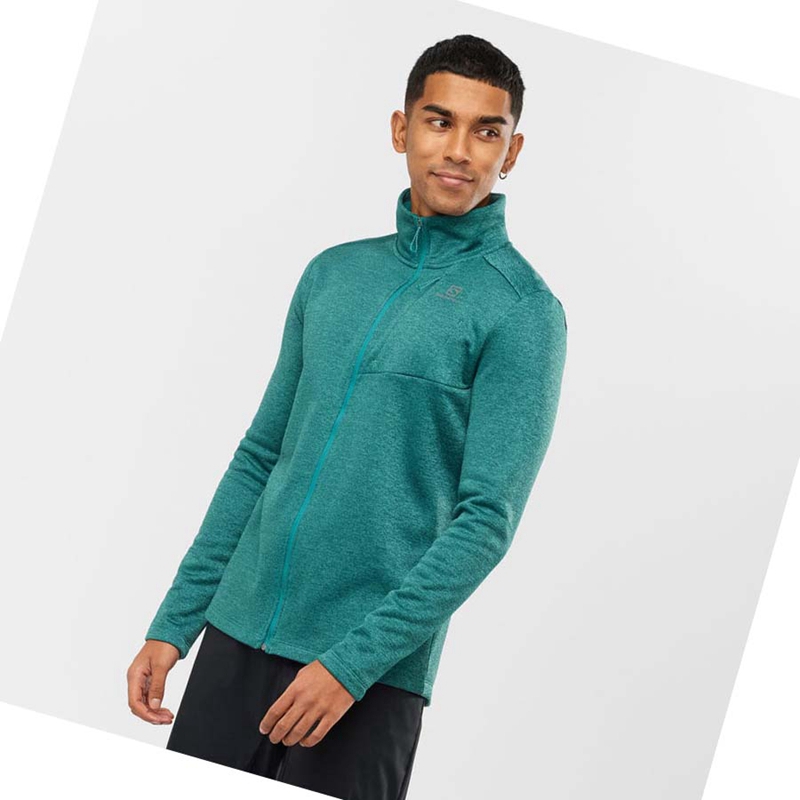 Sudadera Con Capucha Salomon ESSENTIAL LIGHTWARM HEATHER Hombre Verde | VUWMISN-31