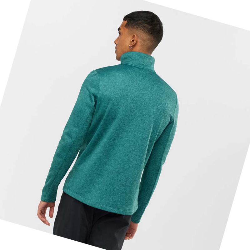 Sudadera Con Capucha Salomon ESSENTIAL LIGHTWARM HEATHER Hombre Verde | VUWMISN-31