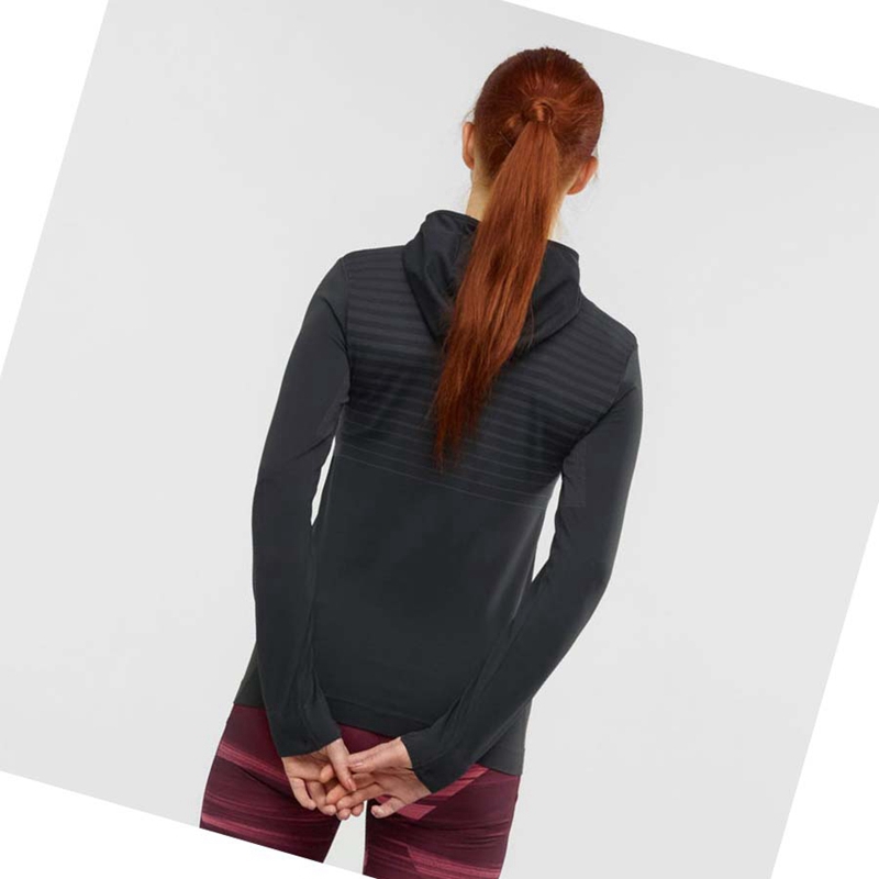 Sudadera Con Capucha Salomon ESSENTIAL SEAMLESS Mujer Negras | KFCAZNR-93