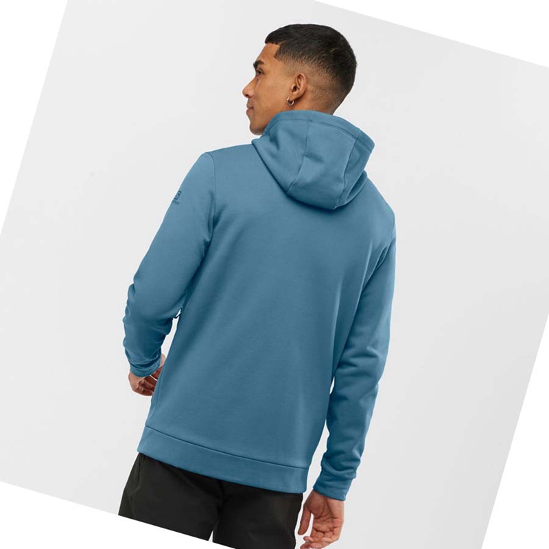 Sudadera Con Capucha Salomon ESSENTIAL WARM FLEECE Hombre Azules | JCXZRWT-80